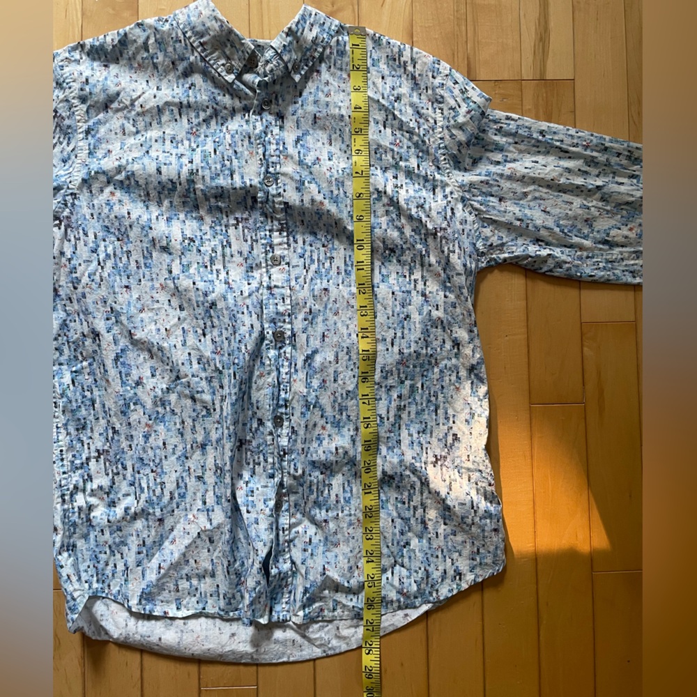 Desigual Blue and White Patterned 100% cotton Men’s Button down Shirt - Picture 11 of 11